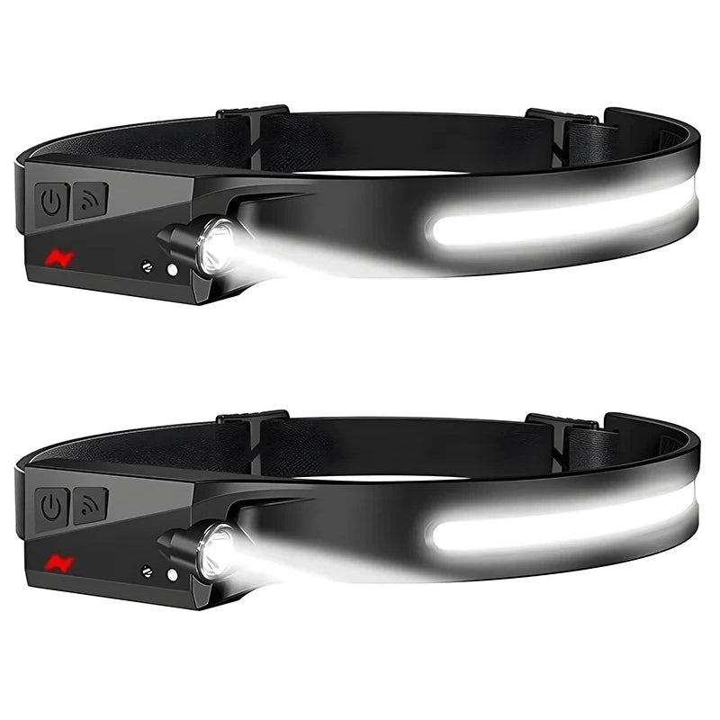USB Rechargeable LED Headlamp – Waterproof Motion Sensor Camping Light
