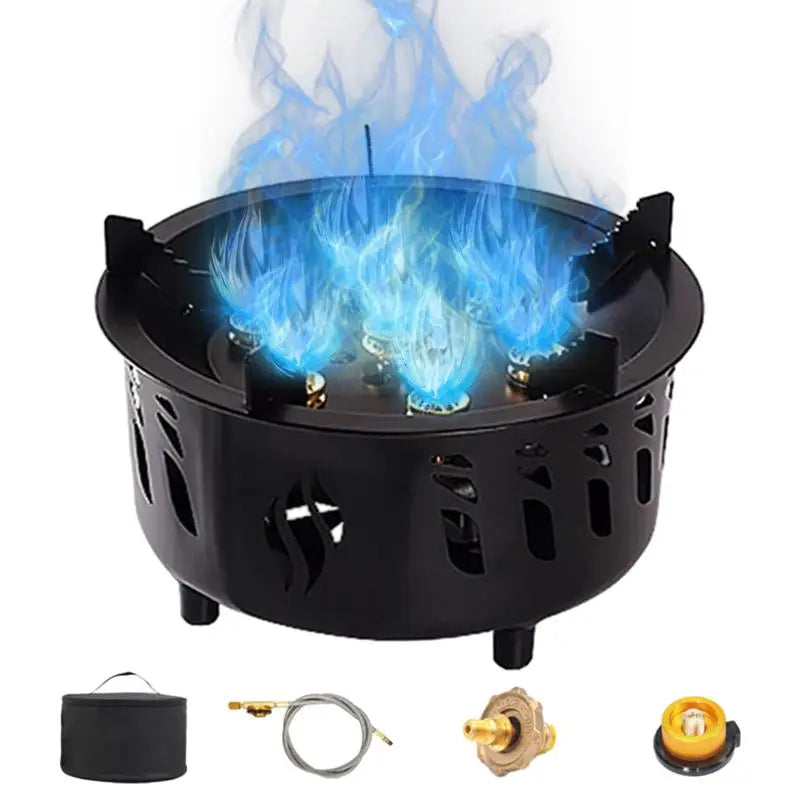 7-Core Camping Gas Burner – Portable Cassette Stove with Carry Bag
