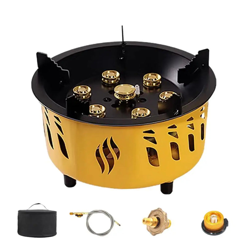 7-Core Camping Gas Burner – Portable Cassette Stove with Carry Bag