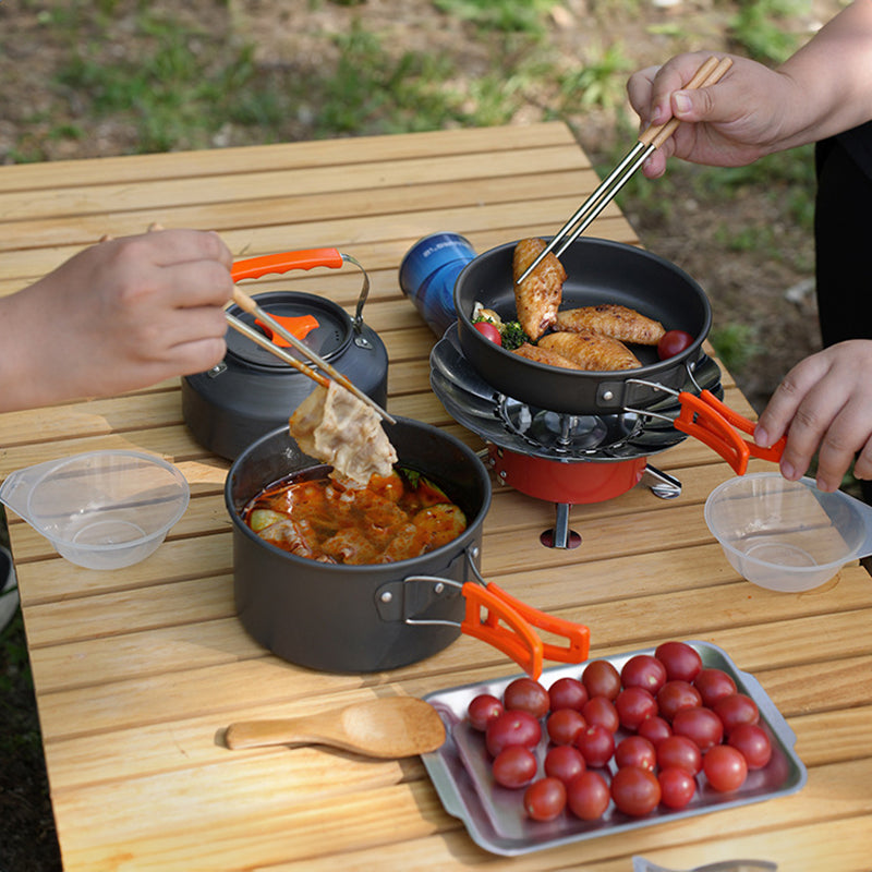 1–3 Person Camping Cookware Set – Lightweight Pot & Pan with Bag