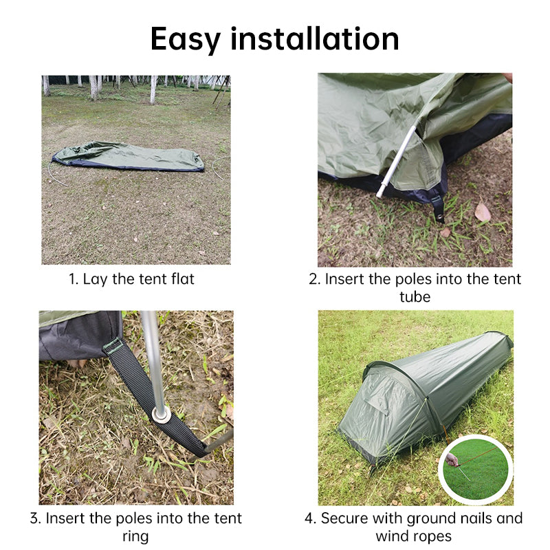 Lightweight Single-Person Camping Tent – Hiking & Travel Gear