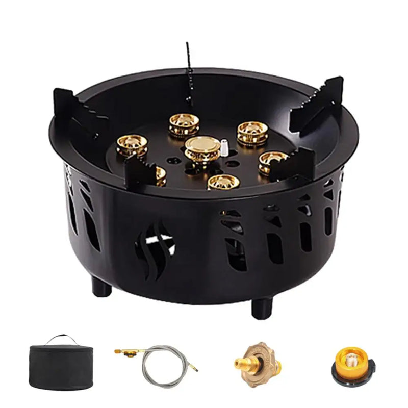 7-Core Camping Gas Burner – Portable Cassette Stove with Carry Bag