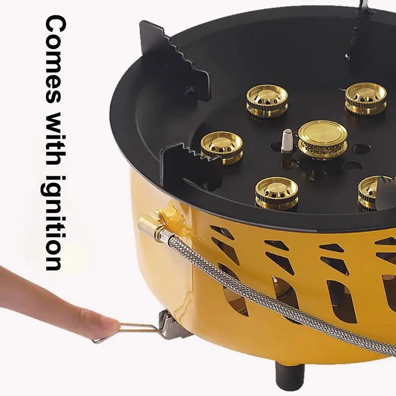 7-Core Camping Gas Burner – Portable Cassette Stove with Carry Bag