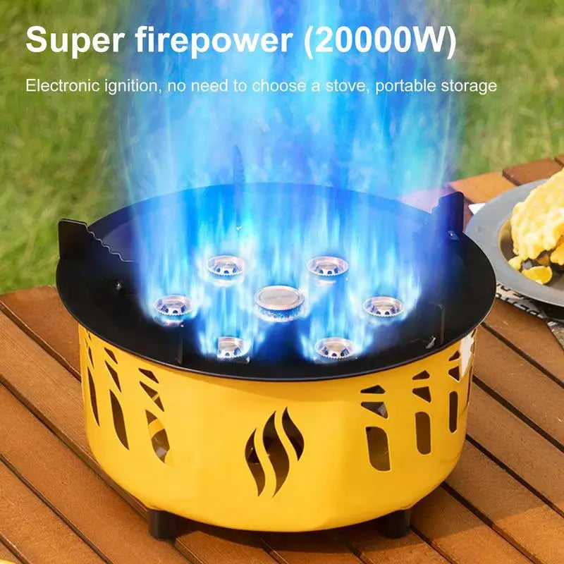 7-Core Camping Gas Burner – Portable Cassette Stove with Carry Bag