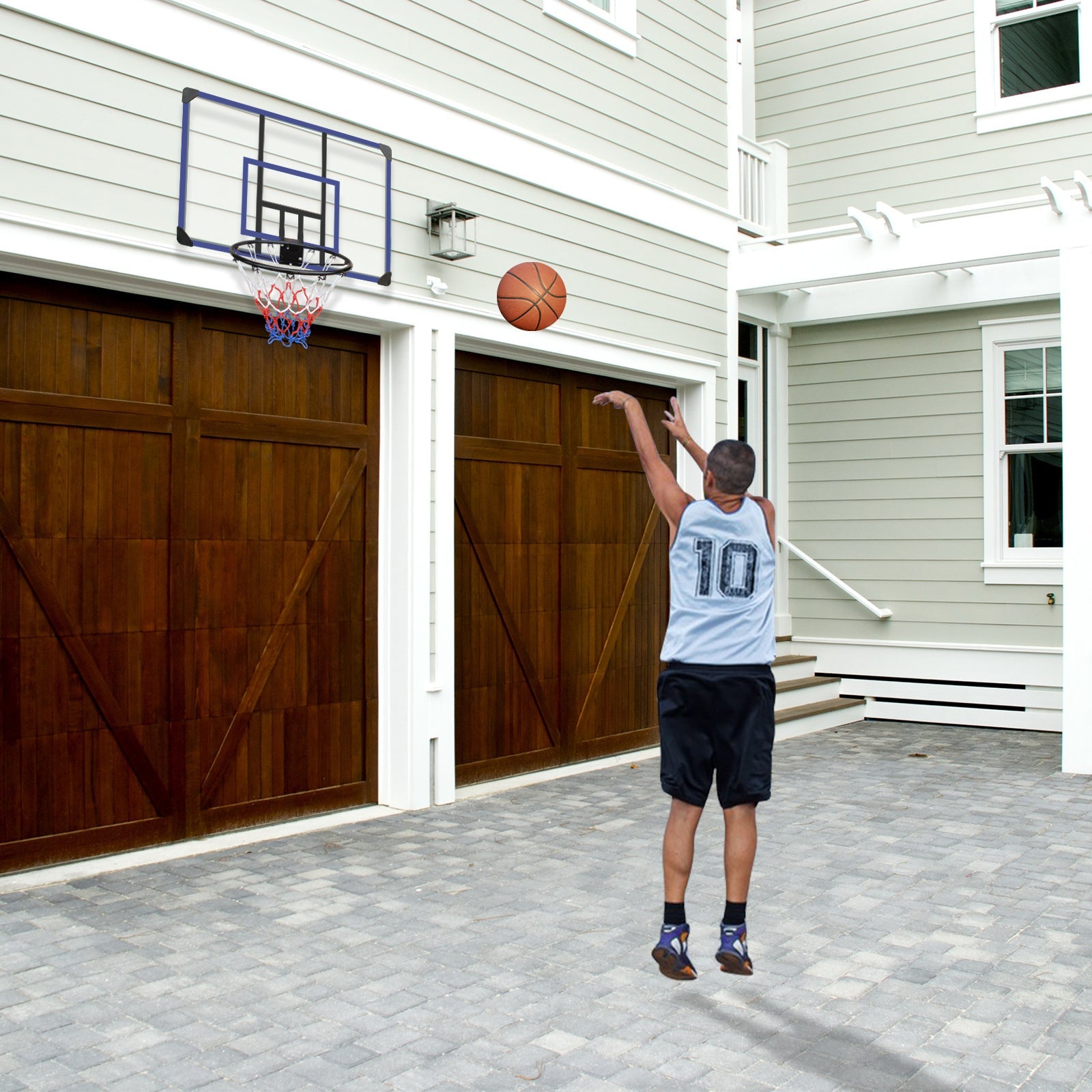 Wall-Mounted Foldable Basketball Hoop – 45x29” Shatterproof Backboard
