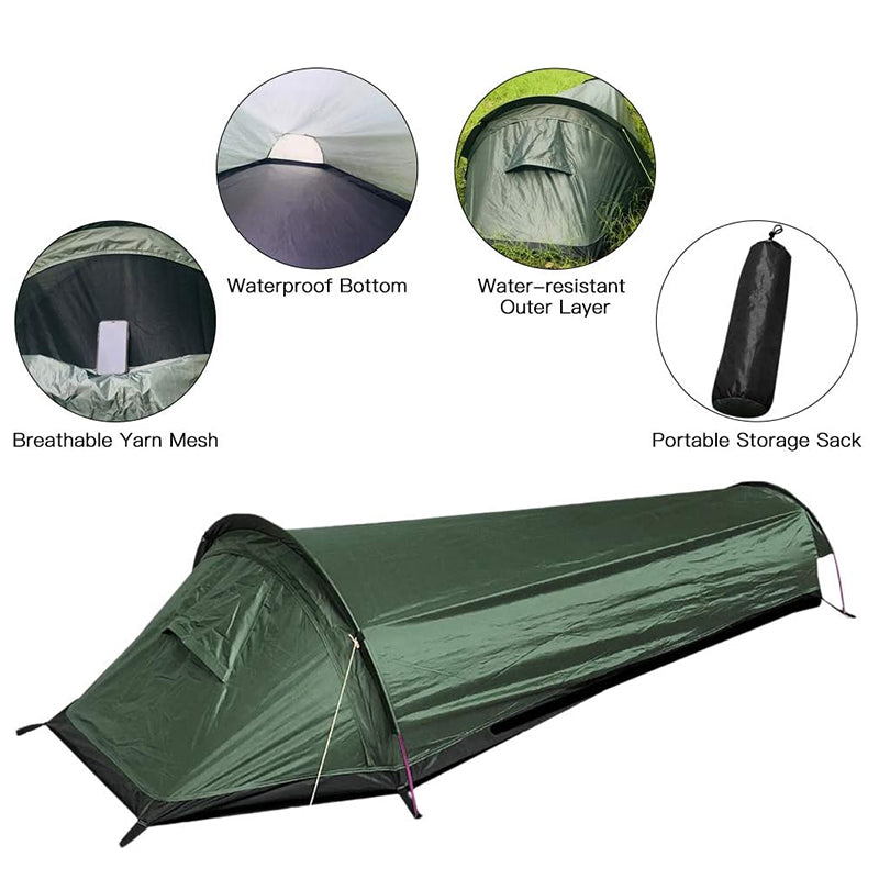 Lightweight Single-Person Camping Tent – Hiking & Travel Gear