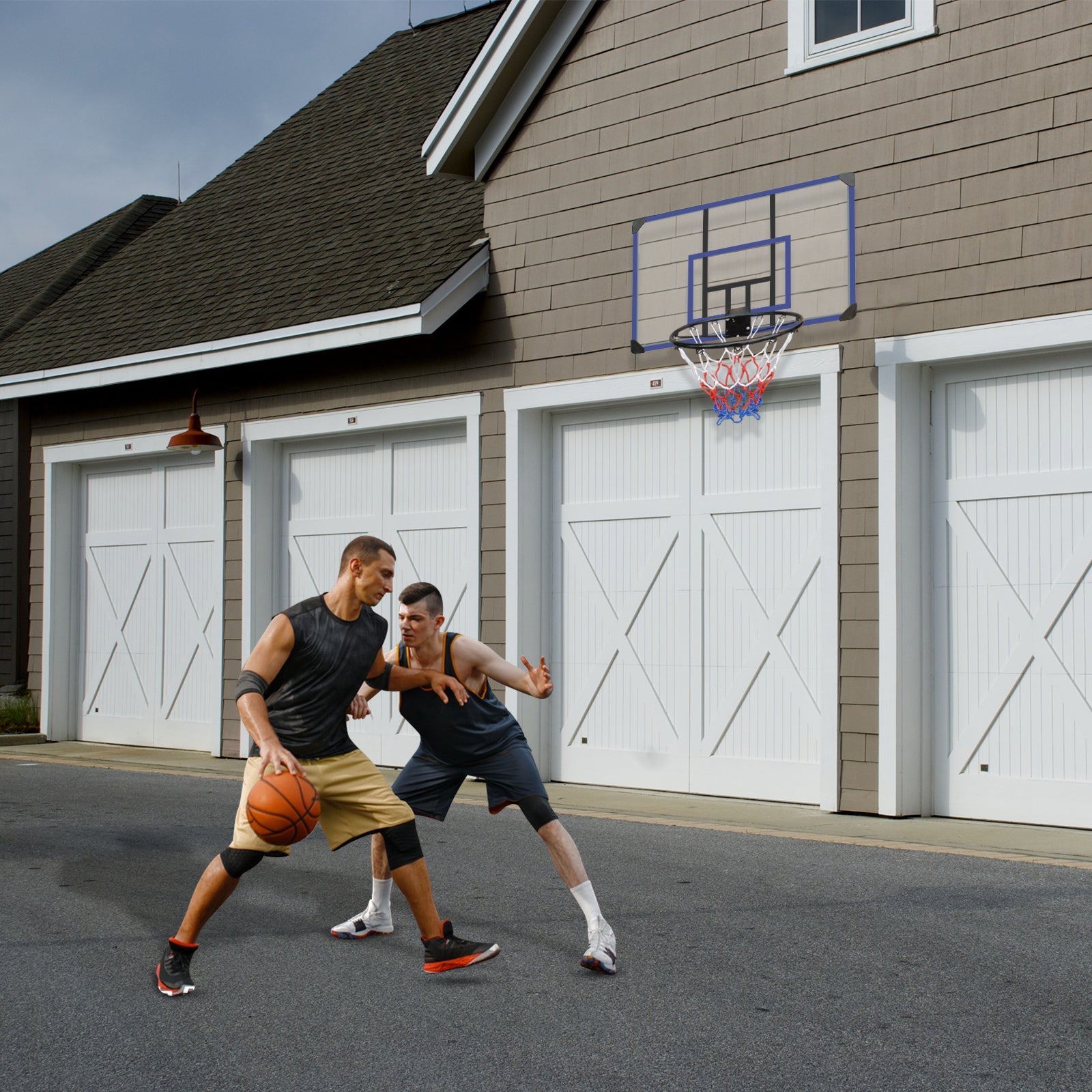 Wall-Mounted Foldable Basketball Hoop – 45x29” Shatterproof Backboard