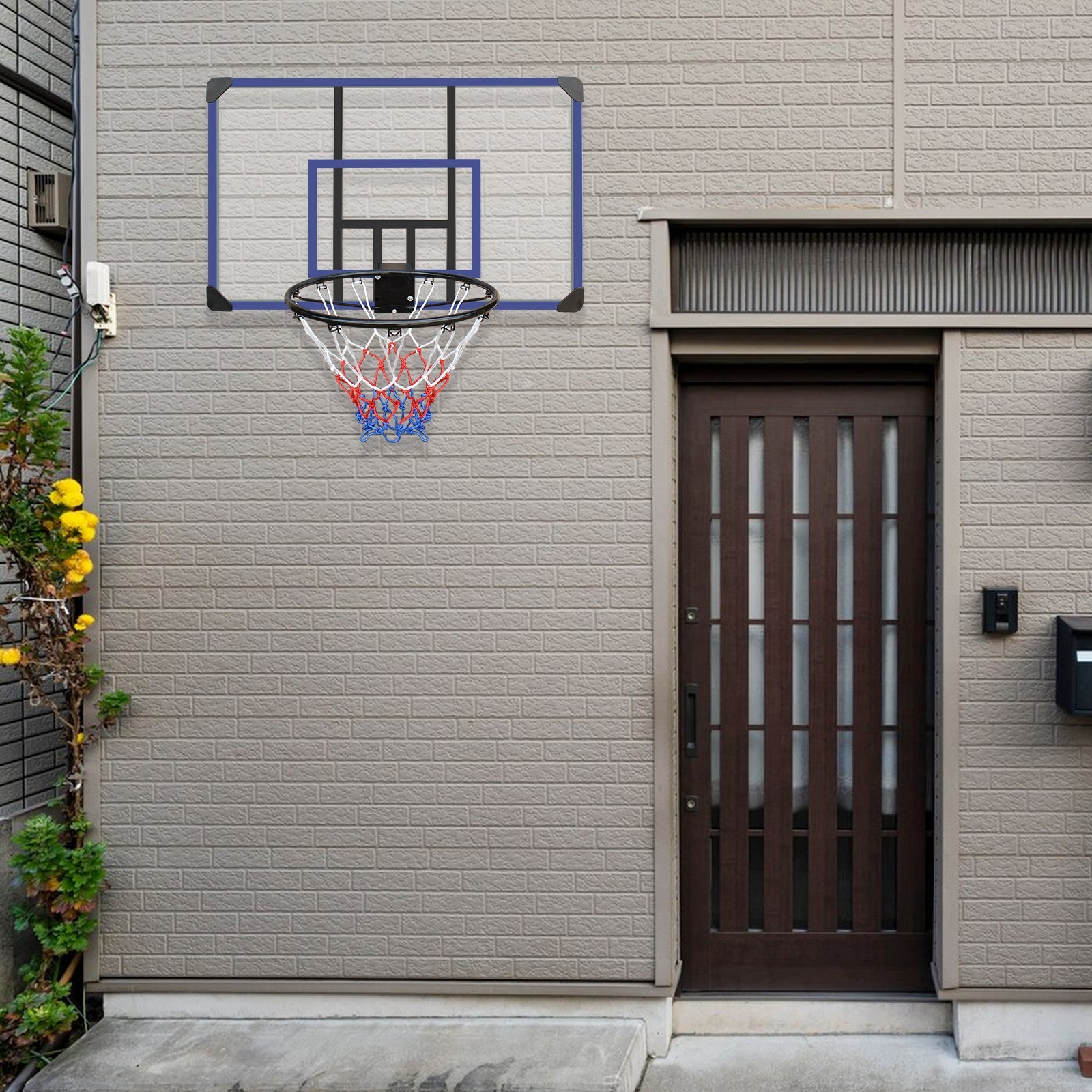 Wall-Mounted Foldable Basketball Hoop – 45x29” Shatterproof Backboard