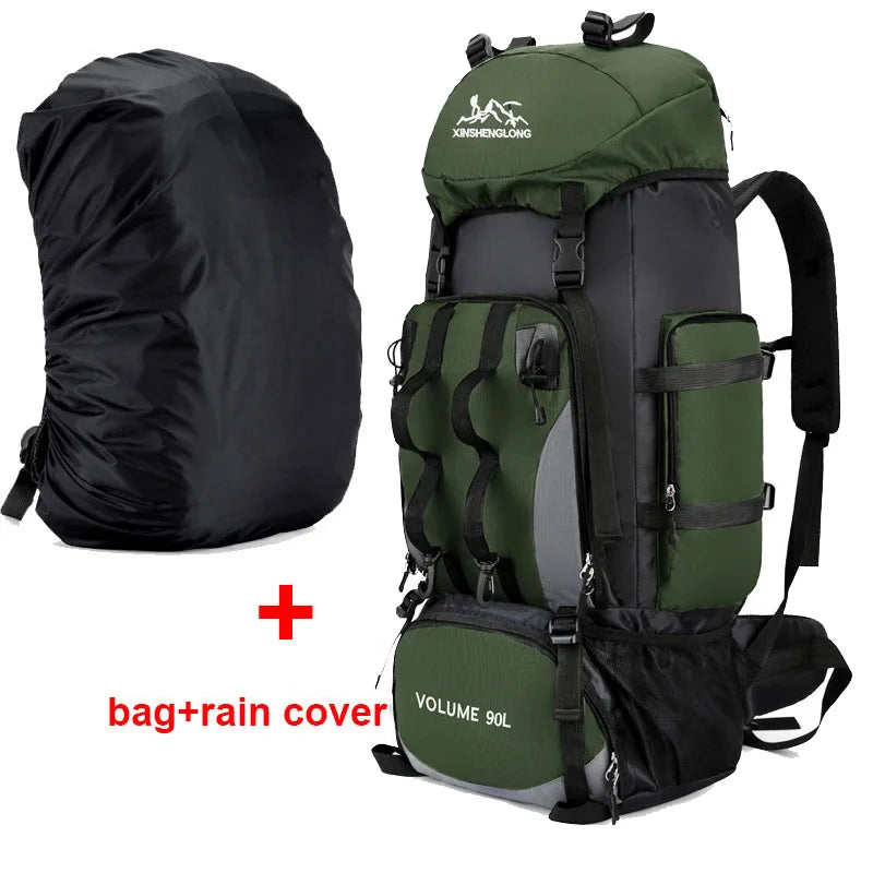 90L Waterproof Hiking Backpack – Large Capacity Trekking Rucksack