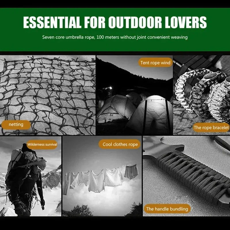 7-Core 550 Paracord Rope – 4mm Survival Cord for Camping