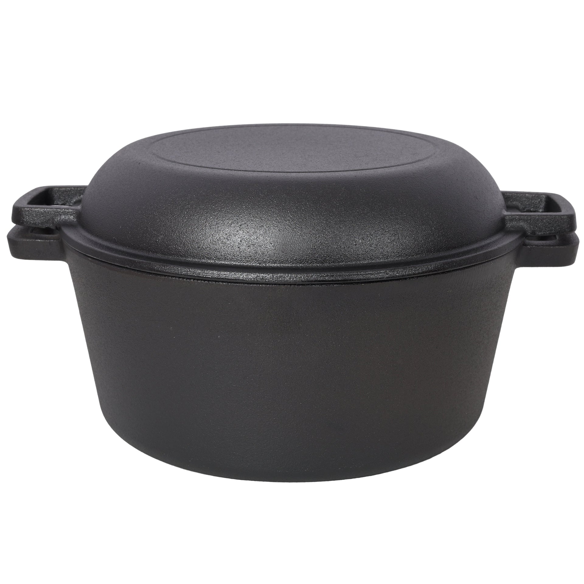2-in-1 Cast Iron Dutch Oven – Pre-Seasoned 5QT Camping Pot with Rack