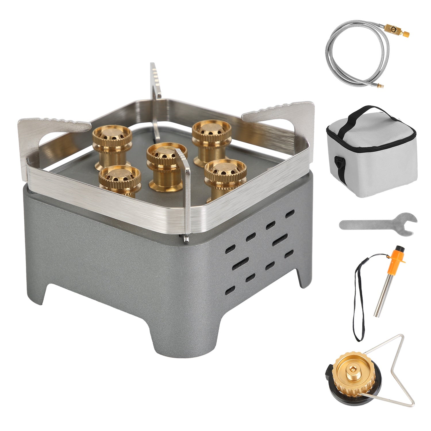 12,000W Portable Camping Stove – Windproof Backpacking Burner with Case