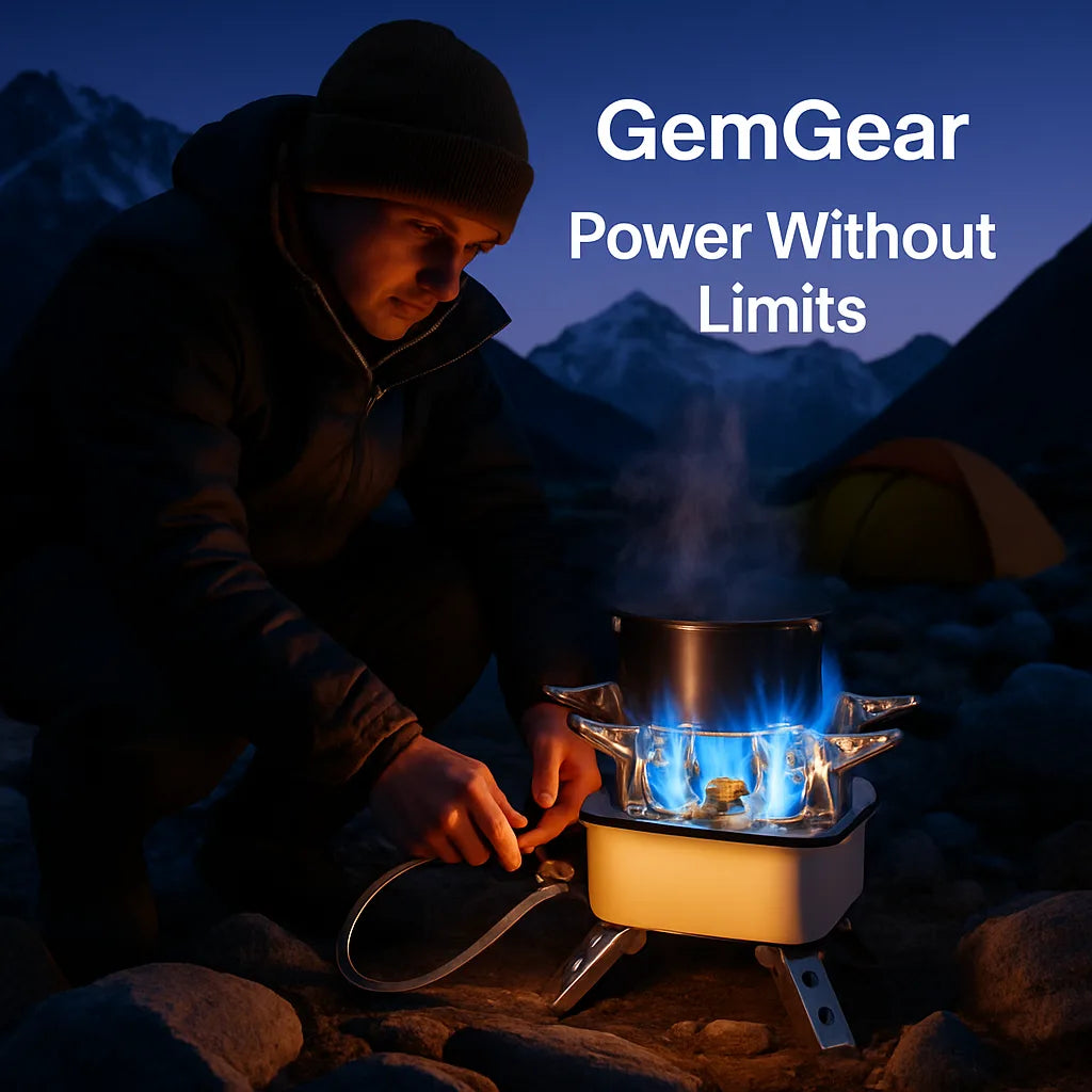 13,000W Windproof Camping Stove – Five-Head Gas Burner with Ignition