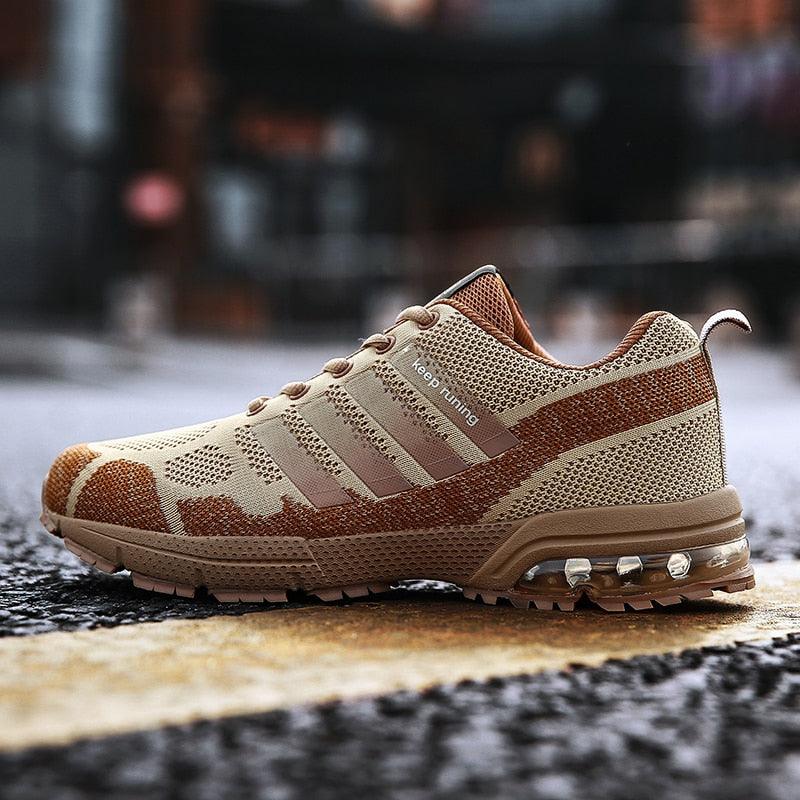 Men’s Air Cushion Lace-Up Running Sneakers – Breathable Athletic Shoes