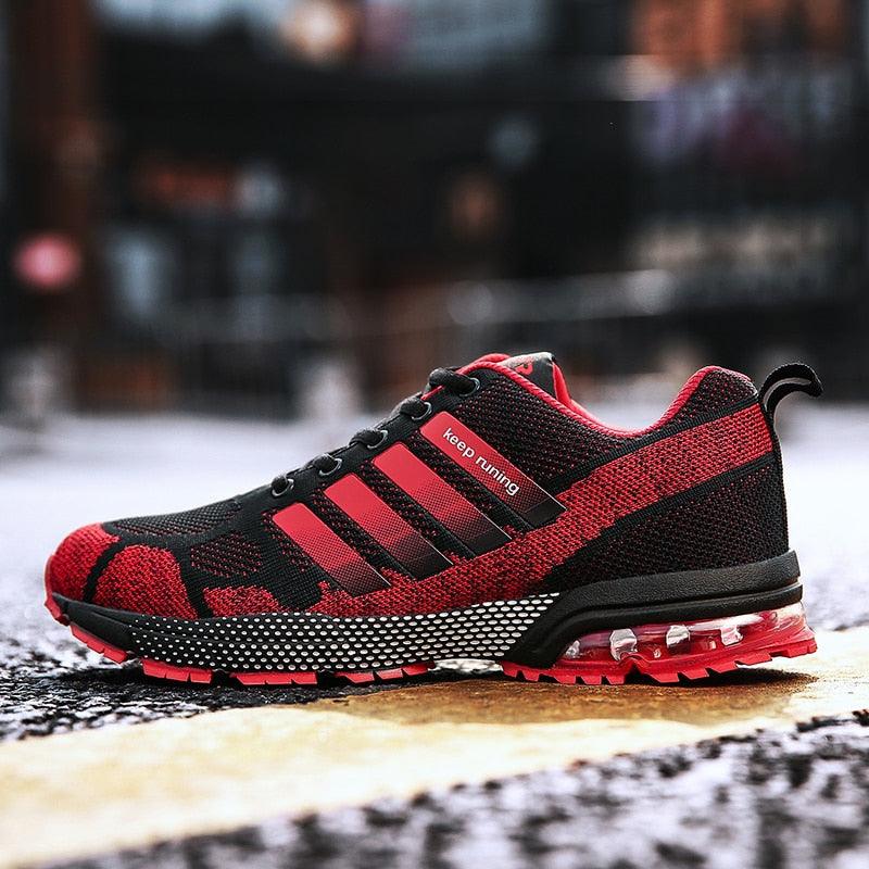 Men’s Air Cushion Lace-Up Running Sneakers – Breathable Athletic Shoes