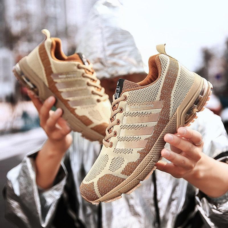 Men’s Air Cushion Lace-Up Running Sneakers – Breathable Athletic Shoes