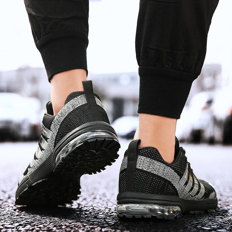 Men’s Air Cushion Lace-Up Running Sneakers – Breathable Athletic Shoes