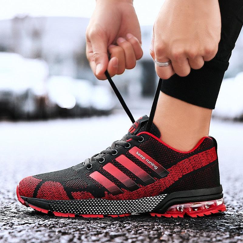 Men’s Air Cushion Lace-Up Running Sneakers – Breathable Athletic Shoes
