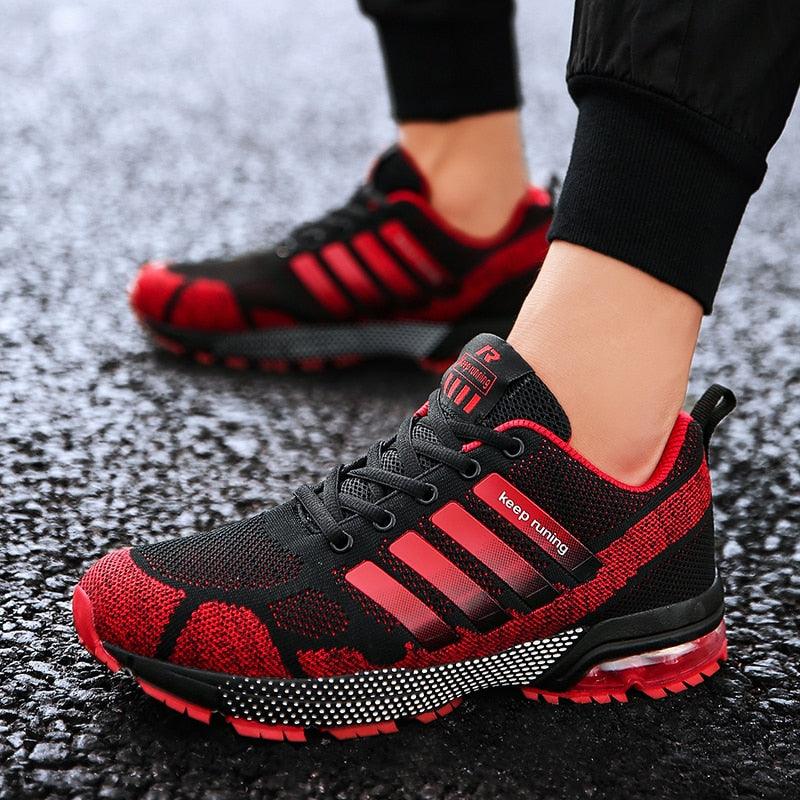 Men’s Air Cushion Lace-Up Running Sneakers – Breathable Athletic Shoes
