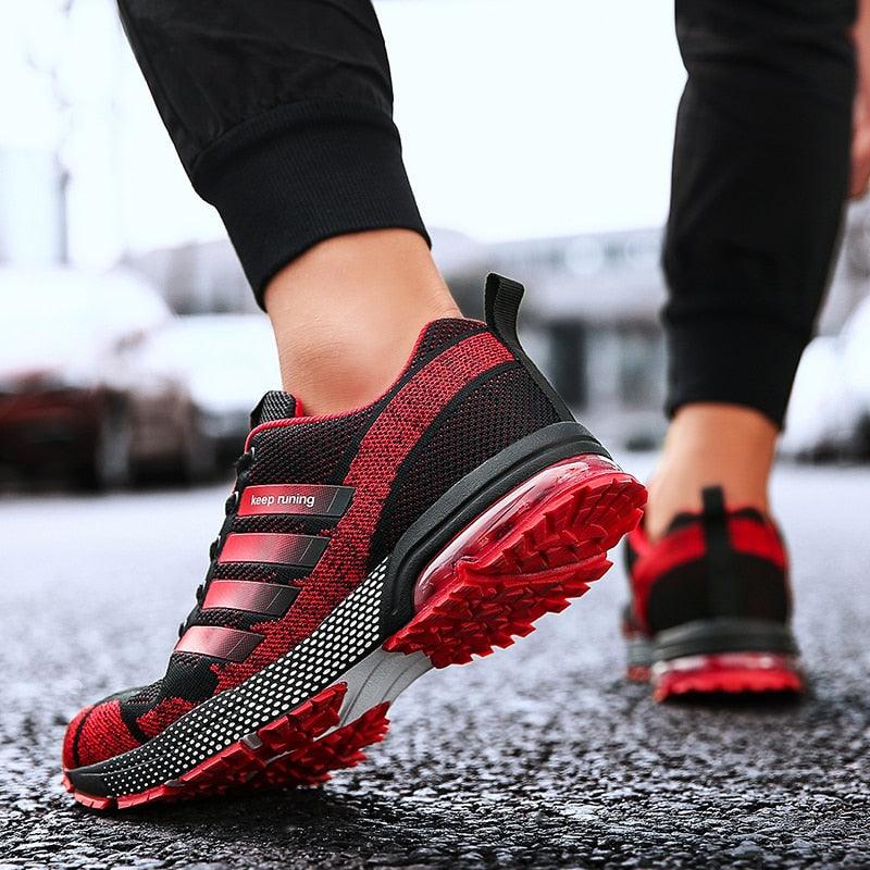 Men’s Air Cushion Lace-Up Running Sneakers – Breathable Athletic Shoes