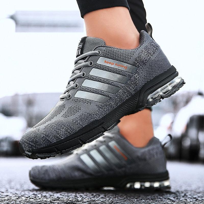 Men’s Air Cushion Lace-Up Running Sneakers – Breathable Athletic Shoes
