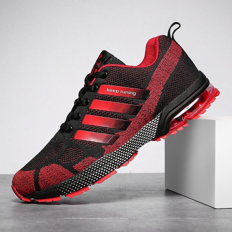 Men’s Air Cushion Lace-Up Running Sneakers – Breathable Athletic Shoes