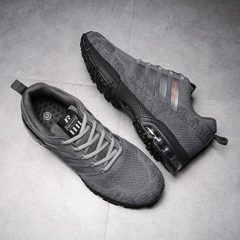 Men’s Air Cushion Lace-Up Running Sneakers – Breathable Athletic Shoes
