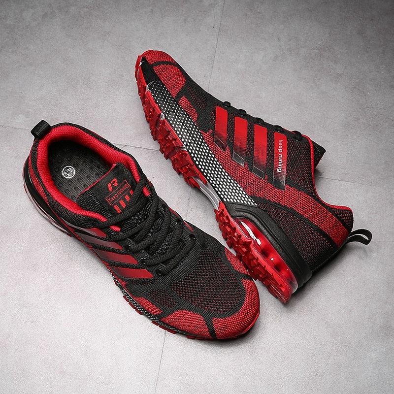 Men’s Air Cushion Lace-Up Running Sneakers – Breathable Athletic Shoes