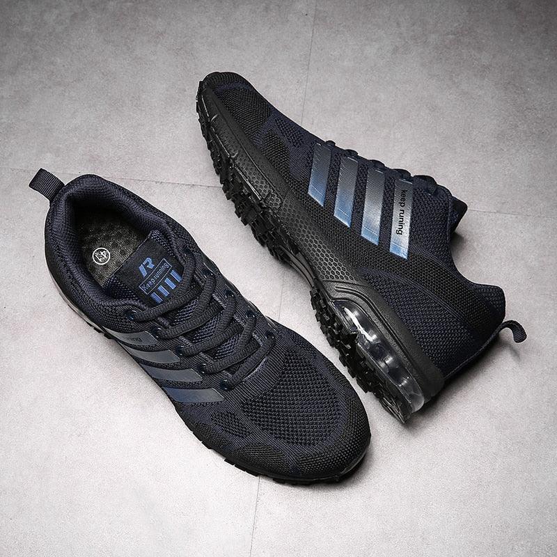 Men’s Air Cushion Lace-Up Running Sneakers – Breathable Athletic Shoes