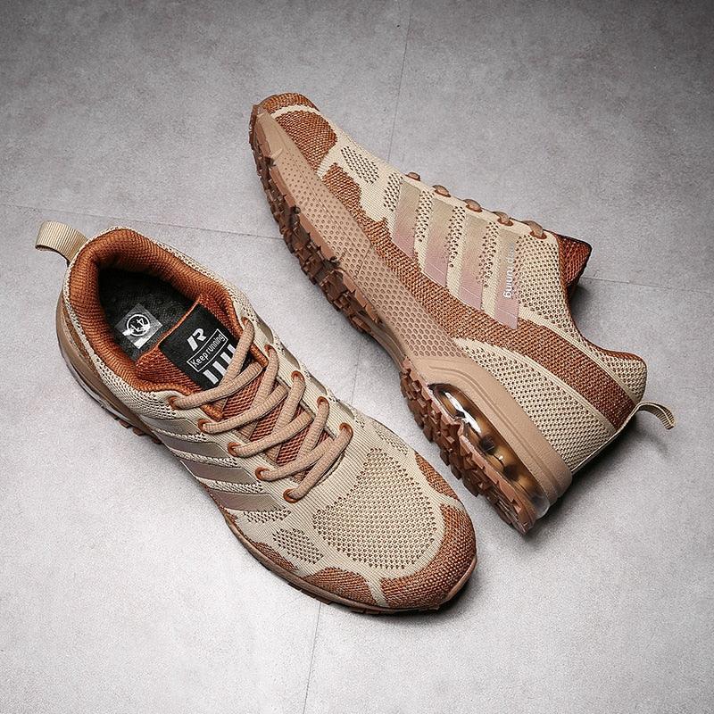 Men’s Air Cushion Lace-Up Running Sneakers – Breathable Athletic Shoes