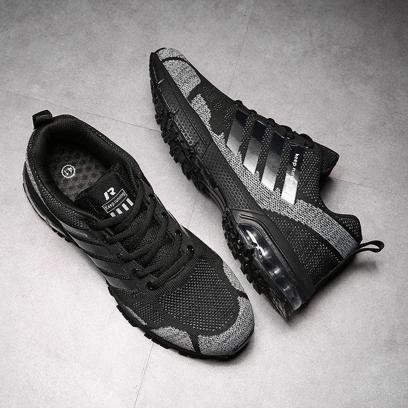 Men’s Air Cushion Lace-Up Running Sneakers – Breathable Athletic Shoes