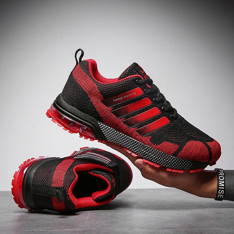 Men’s Air Cushion Lace-Up Running Sneakers – Breathable Athletic Shoes