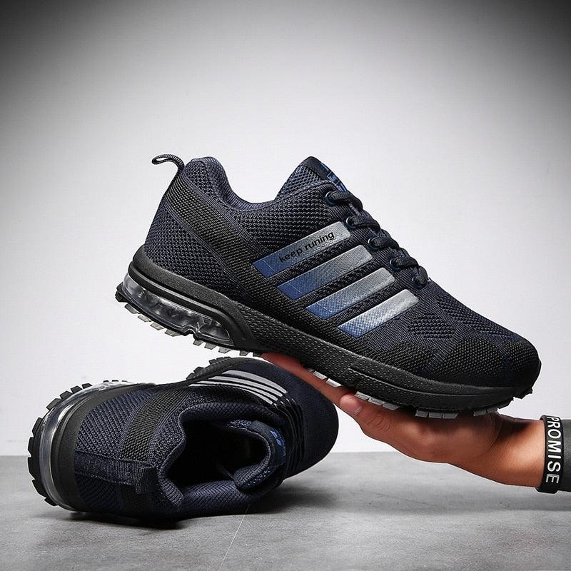 Men’s Air Cushion Lace-Up Running Sneakers – Breathable Athletic Shoes