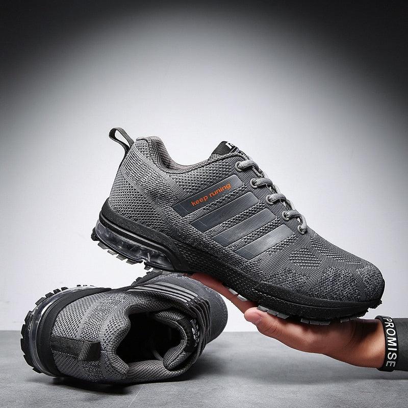 Men’s Air Cushion Lace-Up Running Sneakers – Breathable Athletic Shoes