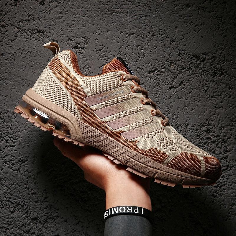 Men’s Air Cushion Lace-Up Running Sneakers – Breathable Athletic Shoes