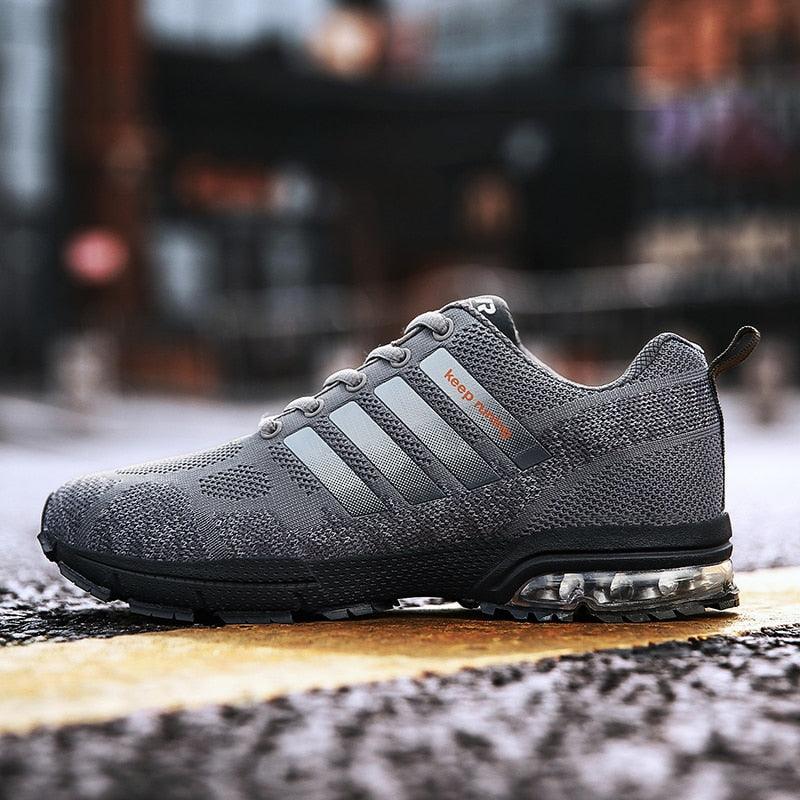 Men’s Air Cushion Lace-Up Running Sneakers – Breathable Athletic Shoes