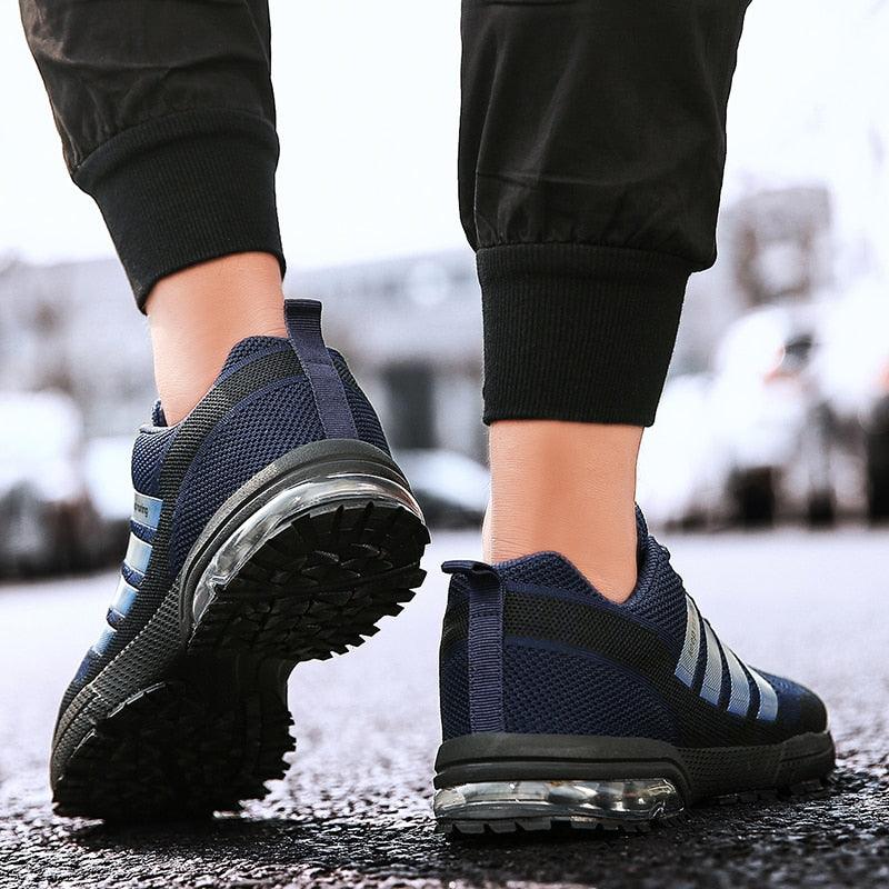 Men’s Air Cushion Lace-Up Running Sneakers – Breathable Athletic Shoes