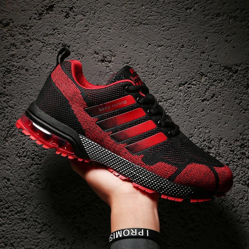 Men’s Air Cushion Lace-Up Running Sneakers – Breathable Athletic Shoes