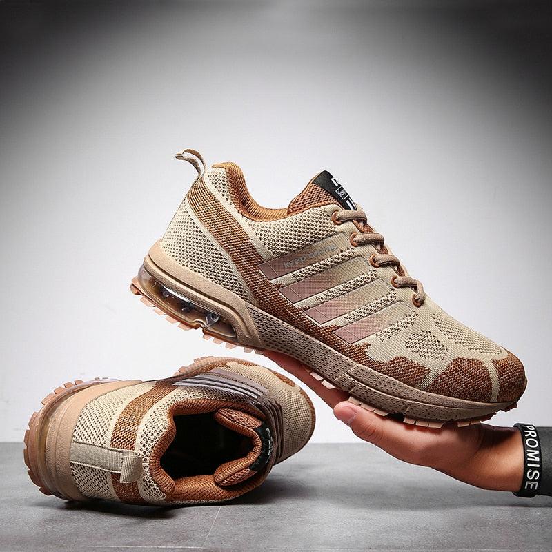 Men’s Air Cushion Lace-Up Running Sneakers – Breathable Athletic Shoes