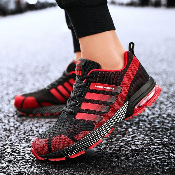 Men’s Air Cushion Lace-Up Running Sneakers – Breathable Athletic Shoes
