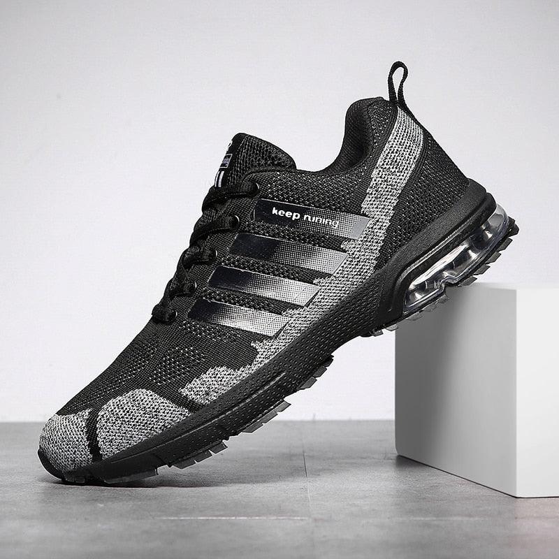 Men’s Air Cushion Lace-Up Running Sneakers – Breathable Athletic Shoes