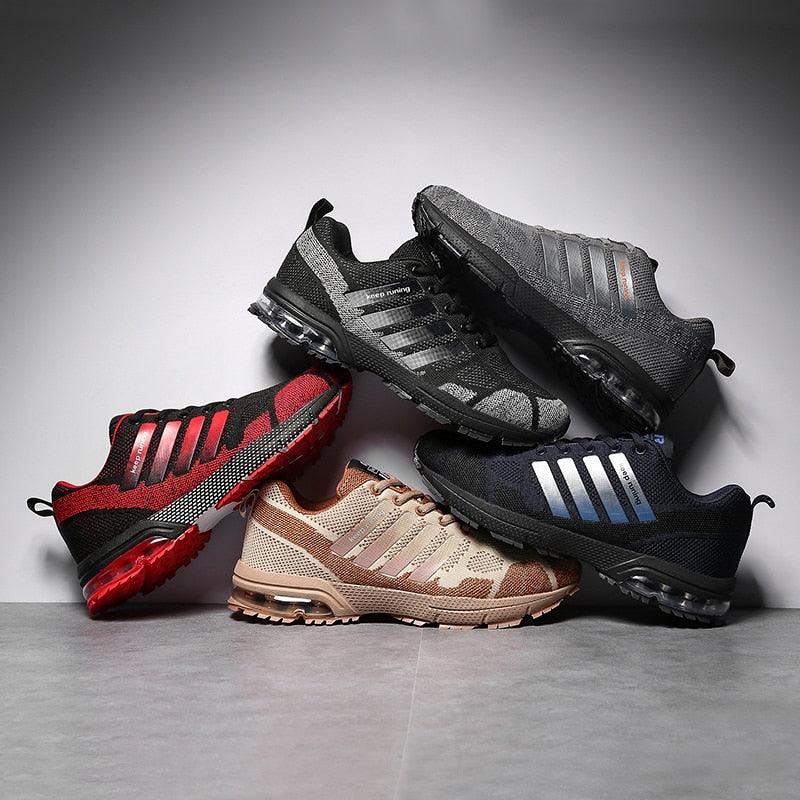 Men’s Air Cushion Lace-Up Running Sneakers – Breathable Athletic Shoes