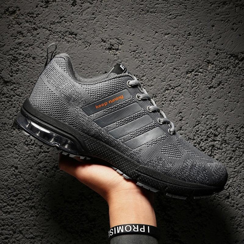 Men’s Air Cushion Lace-Up Running Sneakers – Breathable Athletic Shoes