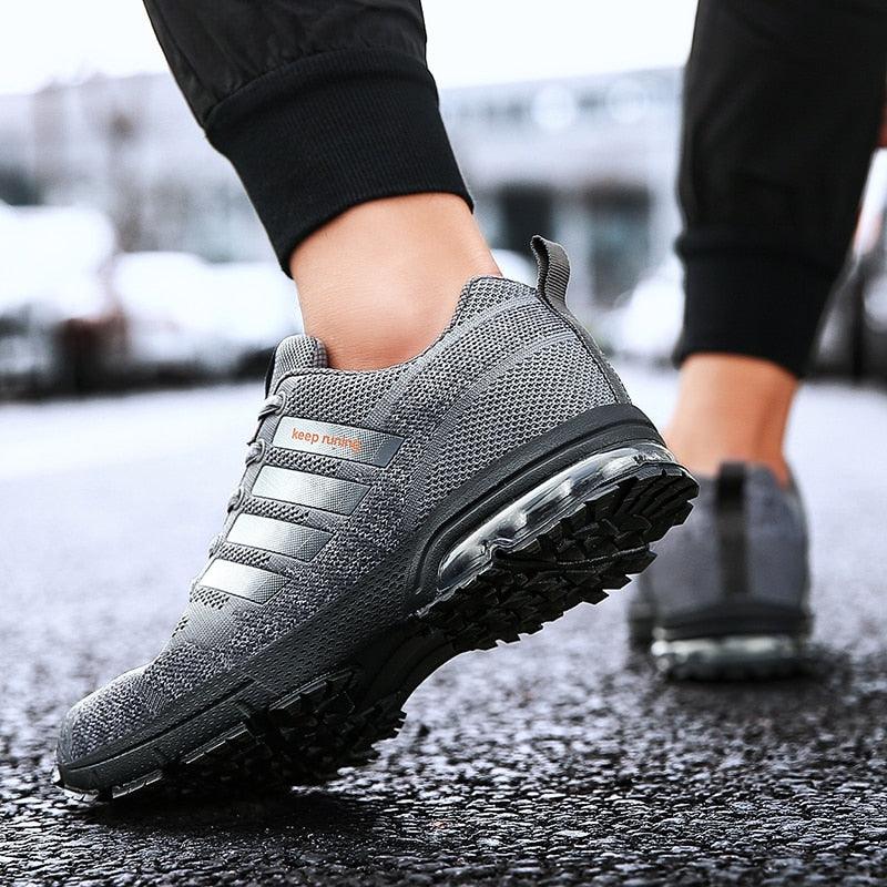 Men’s Air Cushion Lace-Up Running Sneakers – Breathable Athletic Shoes