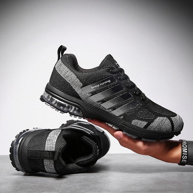 Men’s Air Cushion Lace-Up Running Sneakers – Breathable Athletic Shoes
