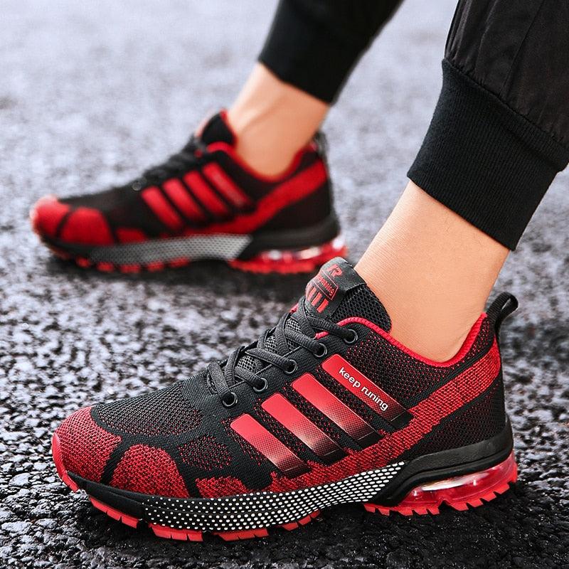 Men’s Air Cushion Lace-Up Running Sneakers – Breathable Athletic Shoes