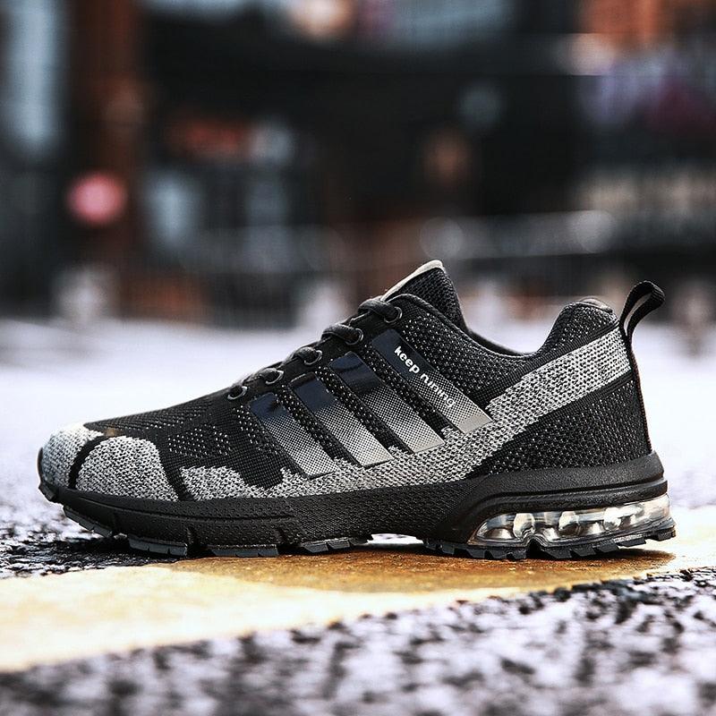 Men’s Air Cushion Lace-Up Running Sneakers – Breathable Athletic Shoes