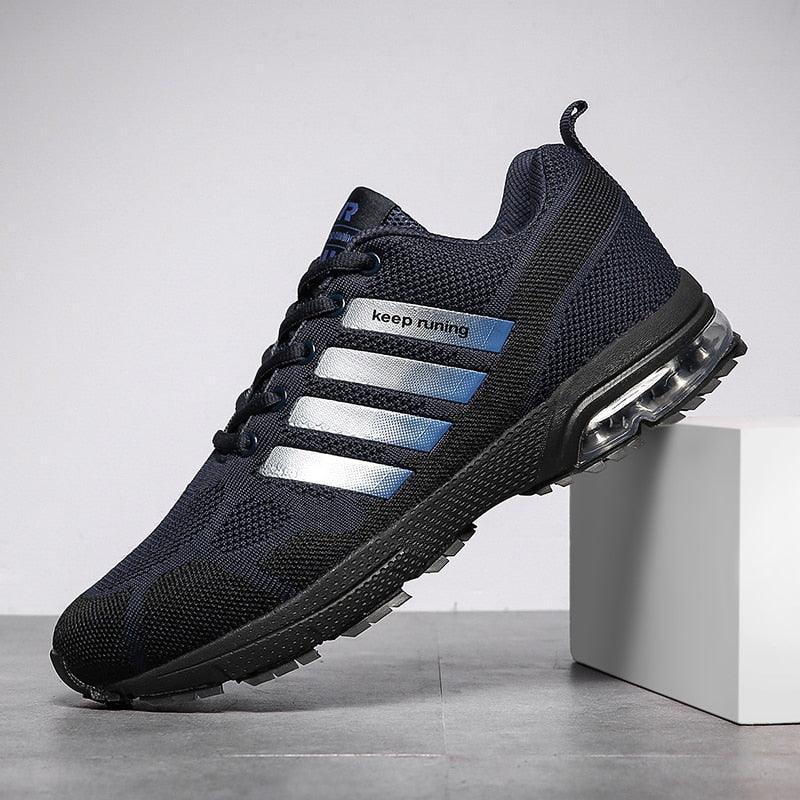 Men’s Air Cushion Lace-Up Running Sneakers – Breathable Athletic Shoes