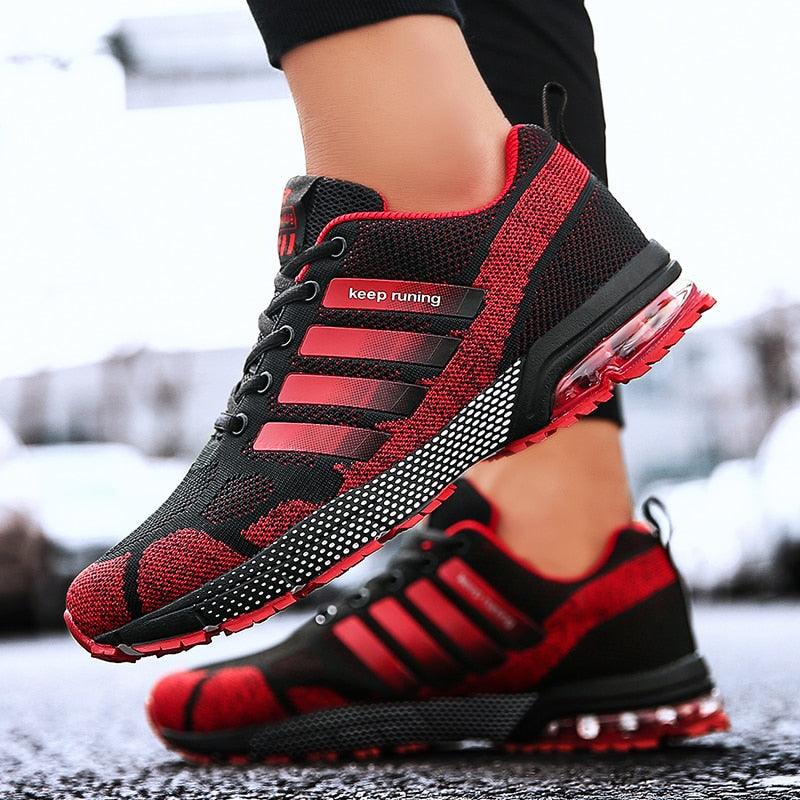 Men’s Air Cushion Lace-Up Running Sneakers – Breathable Athletic Shoes