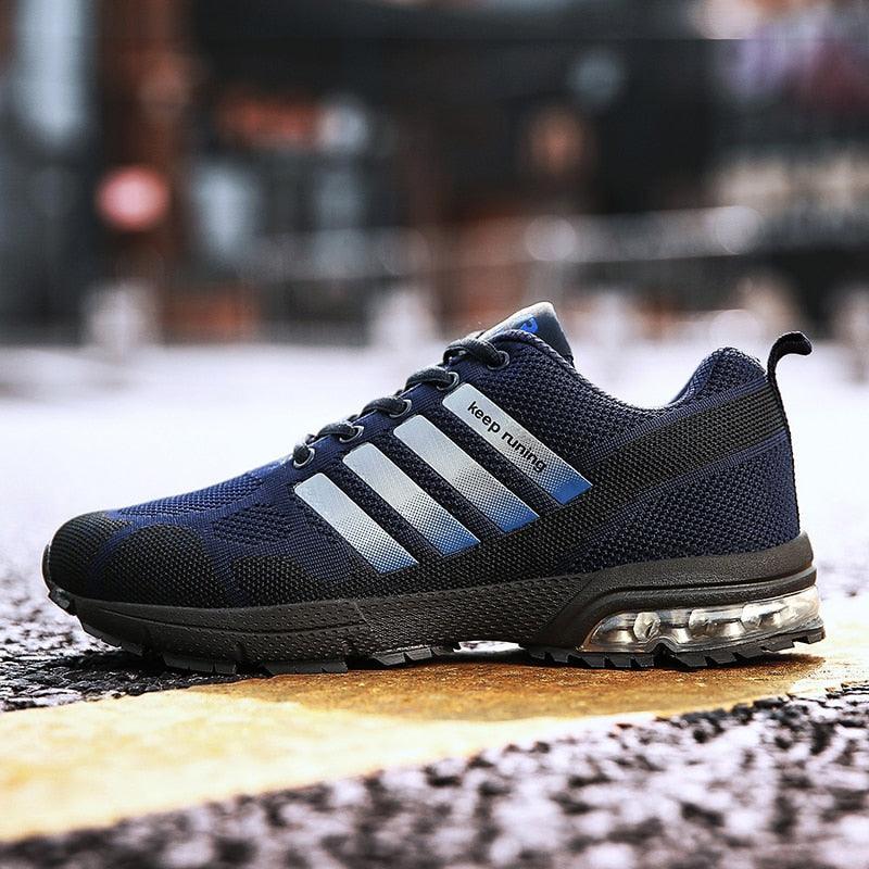 Men’s Air Cushion Lace-Up Running Sneakers – Breathable Athletic Shoes